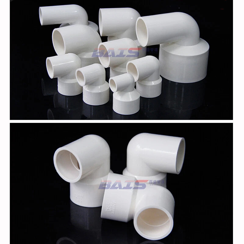 90° Degree PVC Reducing Elbow Adhesive Sleeve Pipe Fittings Aquarium Pond Tank