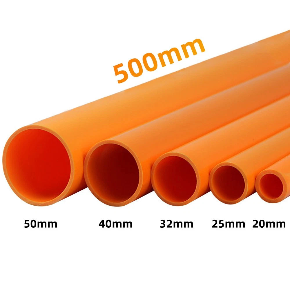 Orange PVC Round Tube | Solvent Weld Pipe | OD 20–50mm | 500mm Length