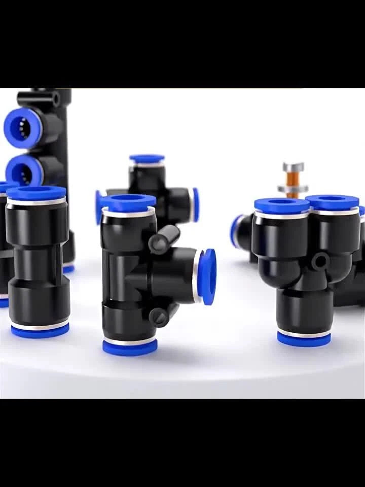 Pneumatic Push-to-Connect Fittings — Nylon Air Hose Tube Connectors, 22 Types