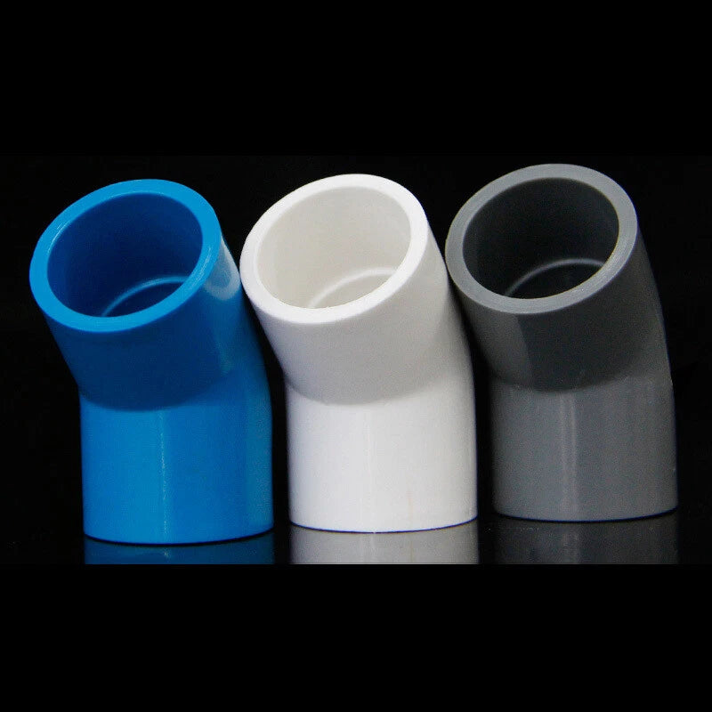 PVC Pipe Fittings 45° Elbow Connector Plumbing Coupling ID 20-160mm Solvent Weld