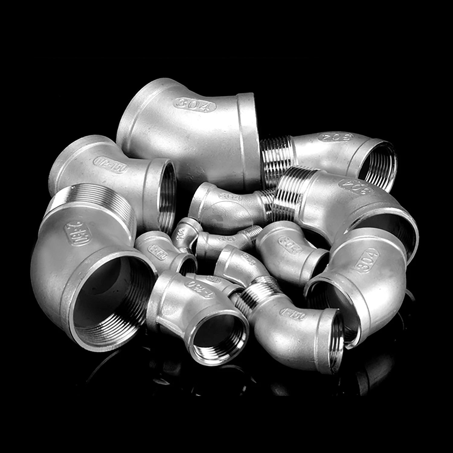 45° BSPT Threaded Elbow Pipe Fittings — A2 Stainless Steel, 1/8" to 4", Female & Female-to-Male
