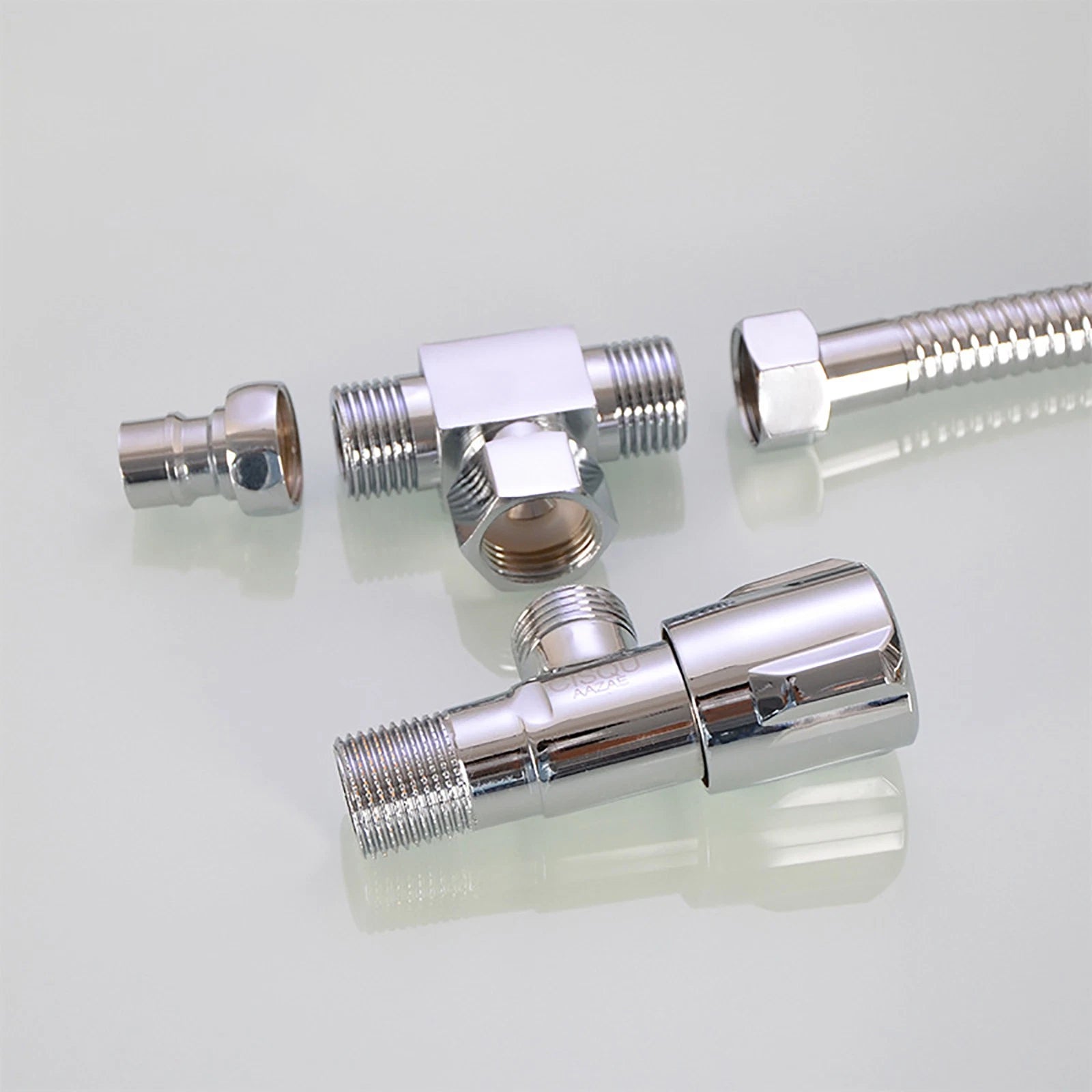 1/2" Chrome Brass Pipe Fittings – Tee & Elbow Connectors (Multiple Thread Types)