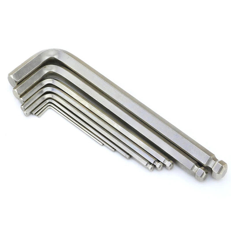L-shaped Allen Key Ball Head/Flat Head Hex Wrench Tools Nickel-plated 1/16-1/2