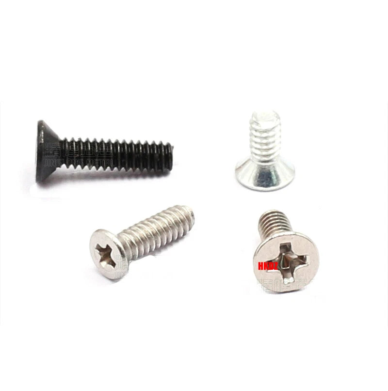 4#40 Countersunk Machine Screws – Phillips or Hex Drive, Stainless or Carbon Steel (Nickel/Black Zinc)