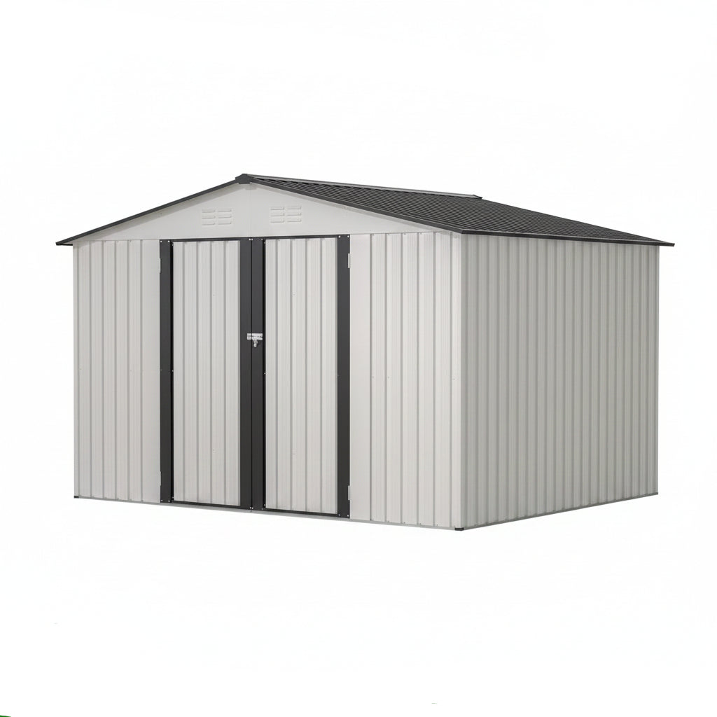 10x8 FT Outdoor Storage Shed | All-Weather Metal Tool Shed | HomeDIYer