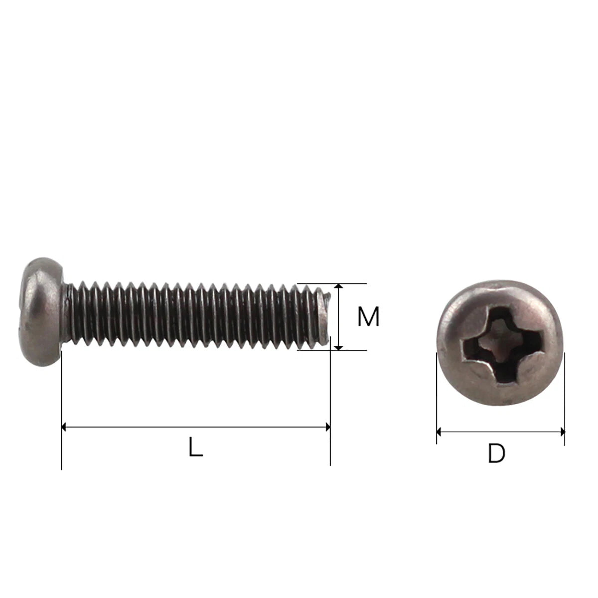 M1.6 M2 M3 M4 Button Head Machine Screws – Phillips & Hex Socket Combo Drive, Stainless Steel
