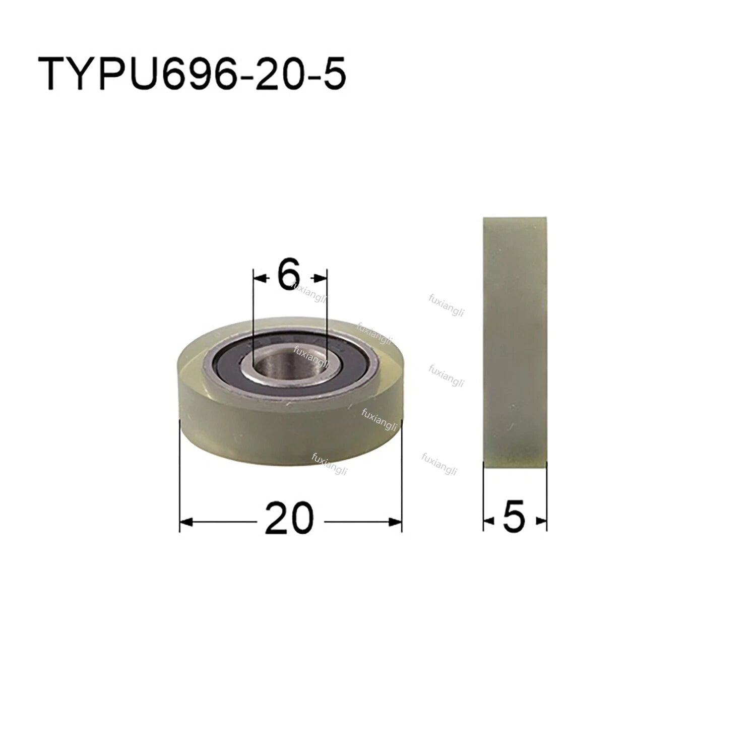 Polyurethane Molded Ball Bearings Pu Rubber Coated Roller Pulley Guiding Wheel