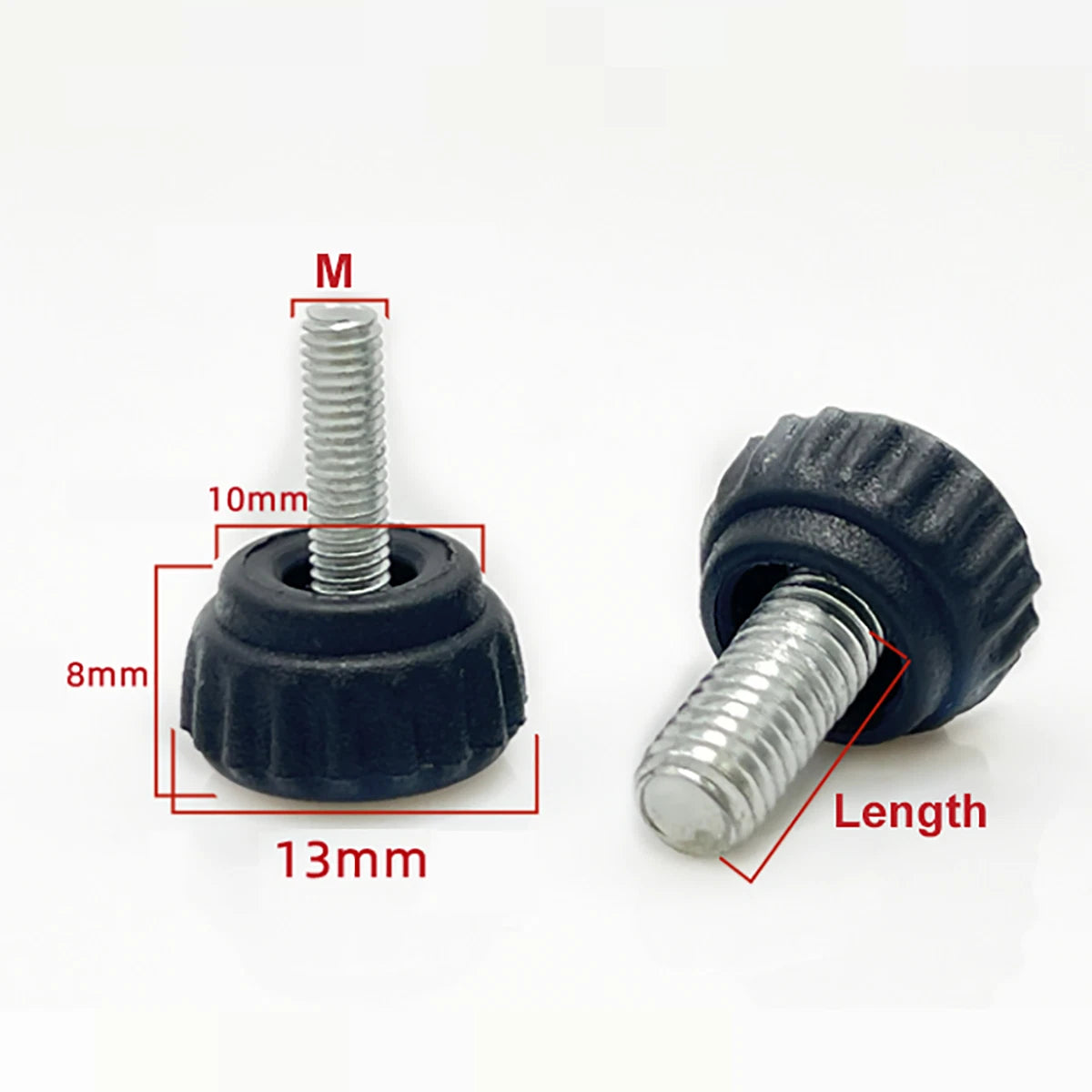 M3 M4 M5 Knurled Thumb Screws Dia 13mm Plastic Round Head Hand Grip Knob Bolts
