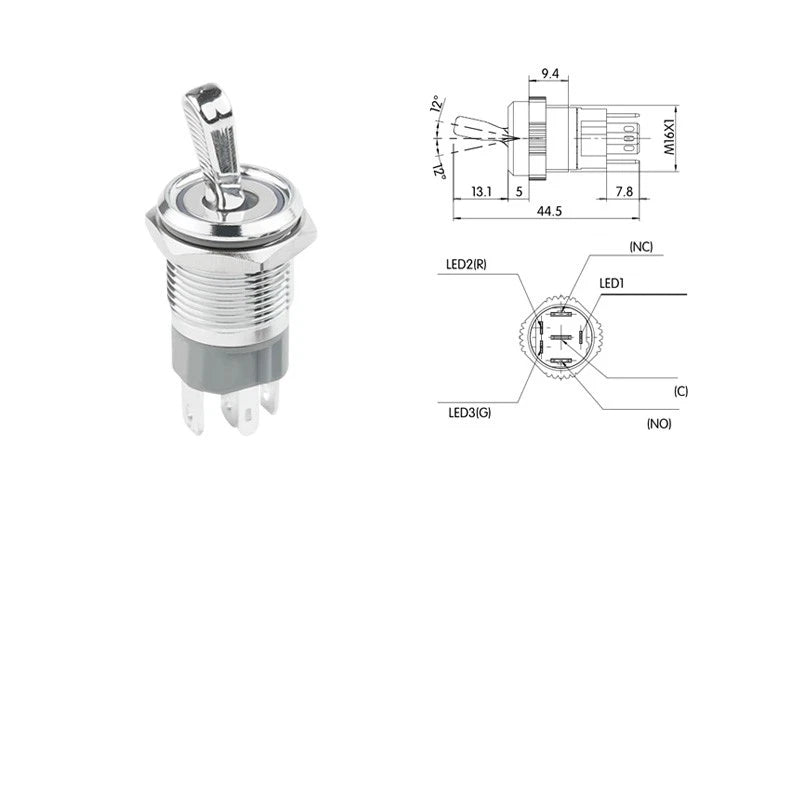 Waterproof Metal Push Button Switch – 3-6V & 12-24V, LED Indicator, Metal & Stainless Steel