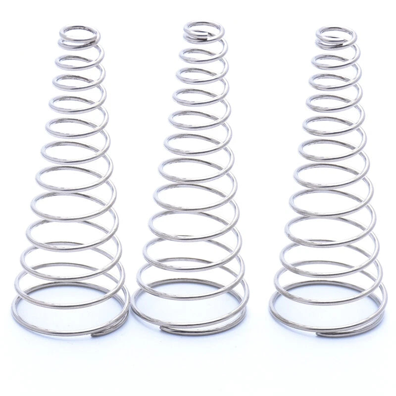 1-2mm Wire Dia Cone Compression Spring 12-76mm Length 304 Stainless Steel