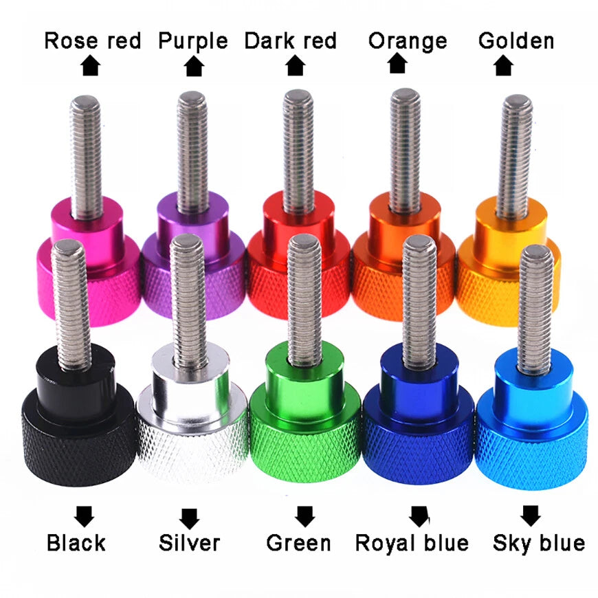 Aluminum +Stainless Steel Knurled Thumb Screws 6#-32 M3 M3.5 M4 Bolts Royal blue