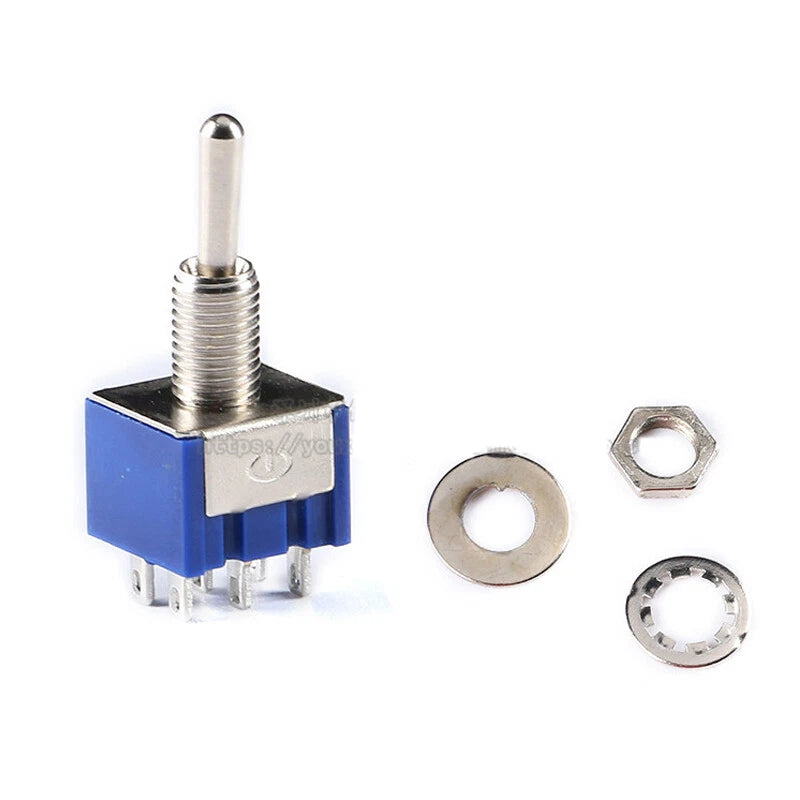 MTS Series Toggle Switch 3–12 Pin | On-On / On-Off-On | Blue & Red