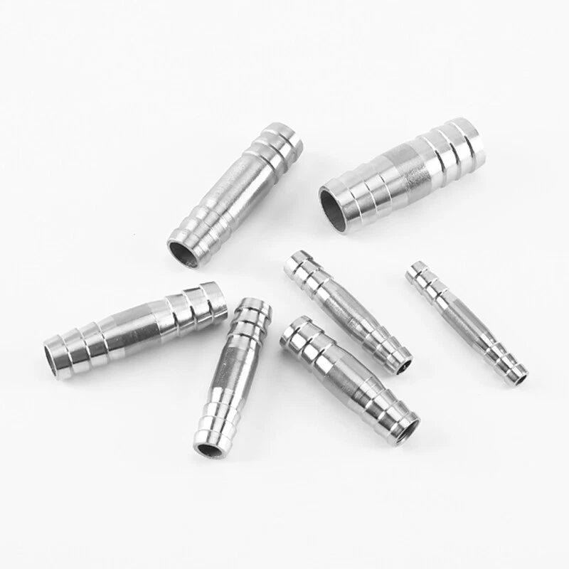 A2 Stainless Steel Straight Hose Joiner Barbed Connector — Sizes 6mm–41mm