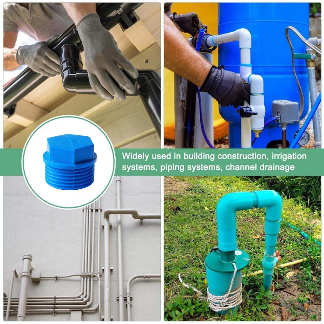 PVC Threaded Plug Male 1 2" 3 8" 1" BSP Pipe Fittings Pond Aquarium Threaded End