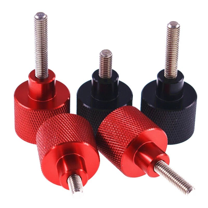 M3 Knurled Thumb Screws — Aluminum Handle + Stainless Steel Thread Rod, 5–60mm, Black & Red - HomeDIYer