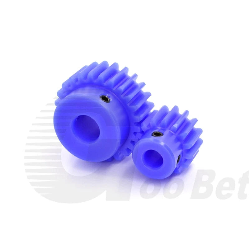 Nylon Mod 2 Spur Gear 12-30 Tooth with Step Pinion Motor Gear Bore 8mm-25mm Blue