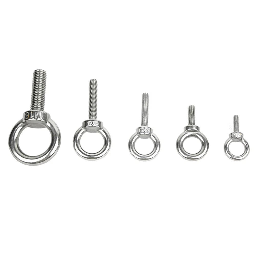 Stainless Steel Eye Bolts with Nuts & Washers — A2 304 Longshank Metric M3–M20 - HomeDIYer