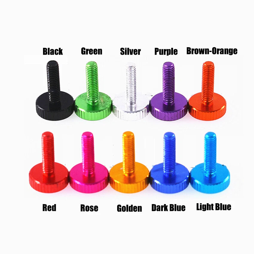 Aluminium Alloy Knurled Thumb Screws M4x8/10/12mm Hand Grip Knob Bolts Colourful