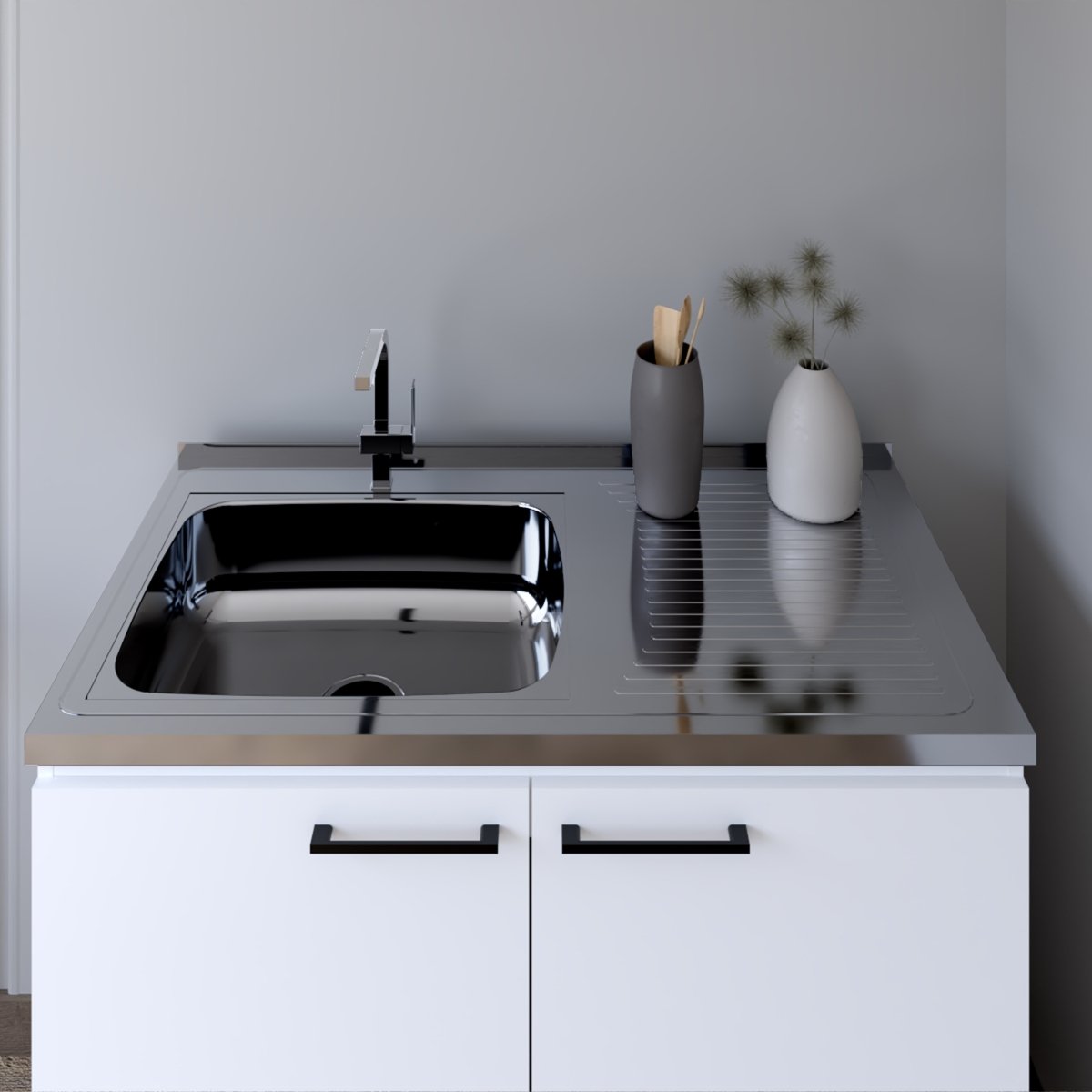 Utility Sink Cabinet Burwood, Kitchen, White - HomeDIYer
