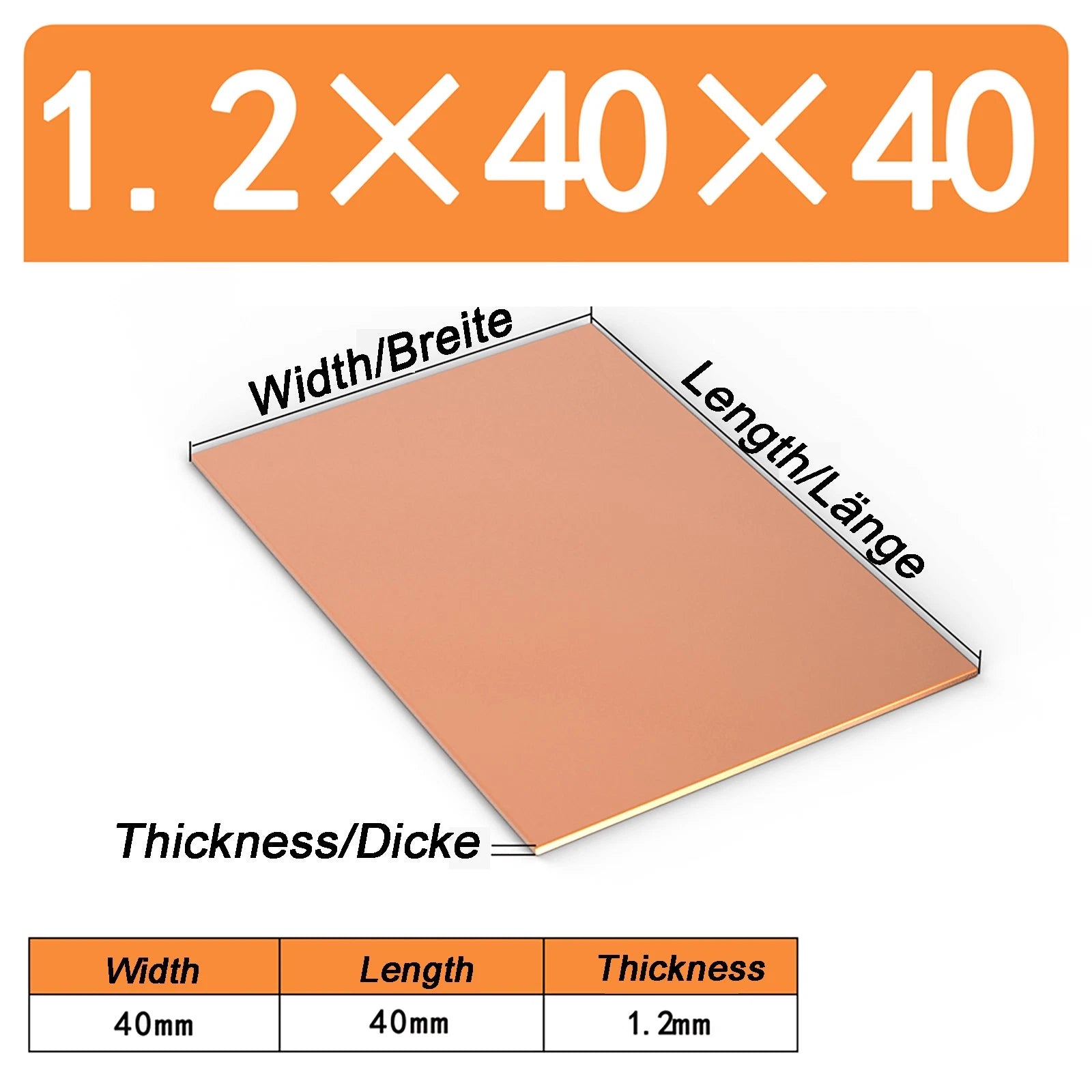 Natural Copper Sheet Metal guillotine cut - 0.3mm - 6.0mm - Multiple