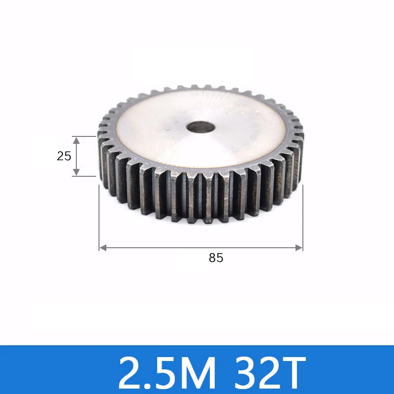 Spur Gears Pinion Gear 1.5/2.5/3/4/5 Mod Transmission Gears 45# Steel Flat Gears