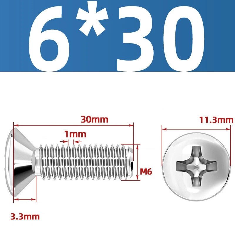 Phillips Oval Head Machine Screws Stainless Steel — M1.6 to M10, All Sizes - HomeDIYer