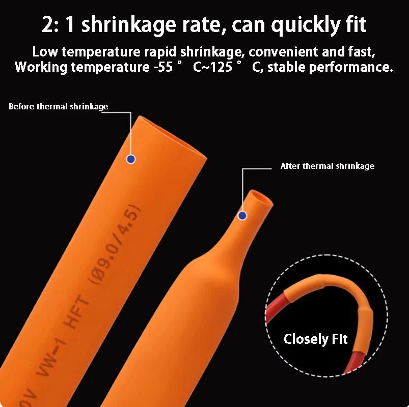 Heat Shrink Tubing φ1mm–50mm | Electrical Wire Sleeving | Multiple Colors - HomeDIYer