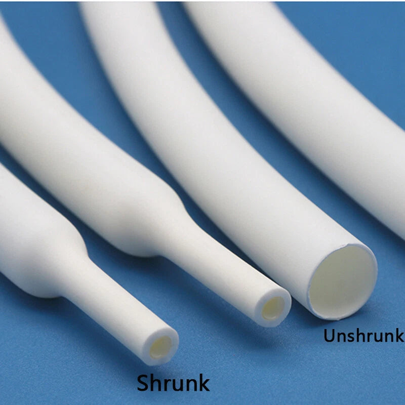 3:1 White Adhesive Heat Shrink Tubing — Glue Lined, Waterproof, Multiple Sizes