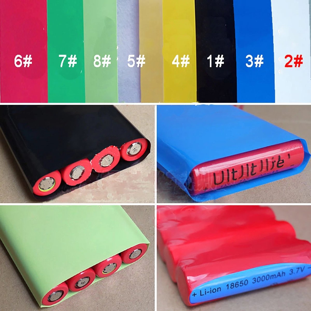 PVC Heat Shrink Tubing for RC Battery Packs — 9mm to 23mm Flat Width, 8 Colors - HomeDIYer