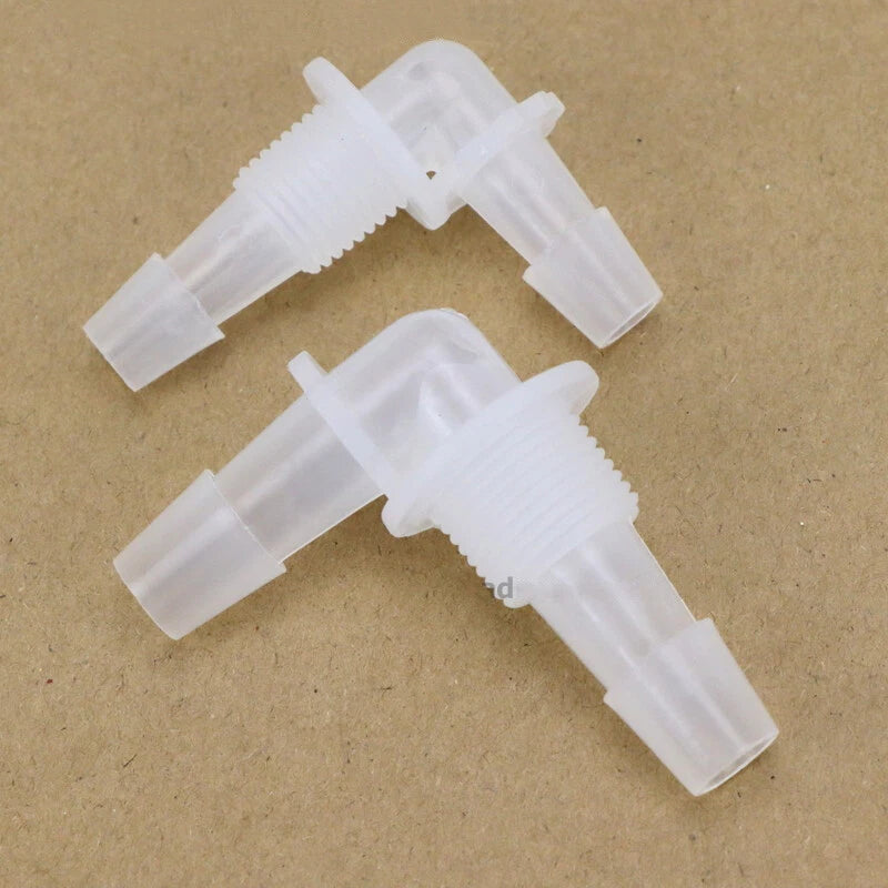 90 Degree Barbed Hose Fitting — Male Thread Plastic Elbow Connector for Air & Water Lines