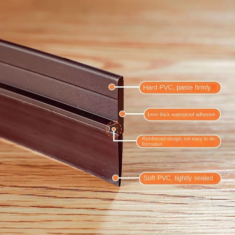 PVC Door Seal Strip Self Adhesive Door Draft Stopper Soundproof Weatherstrip Anti Collision Door Window Weather Stripping - HomeDIYer