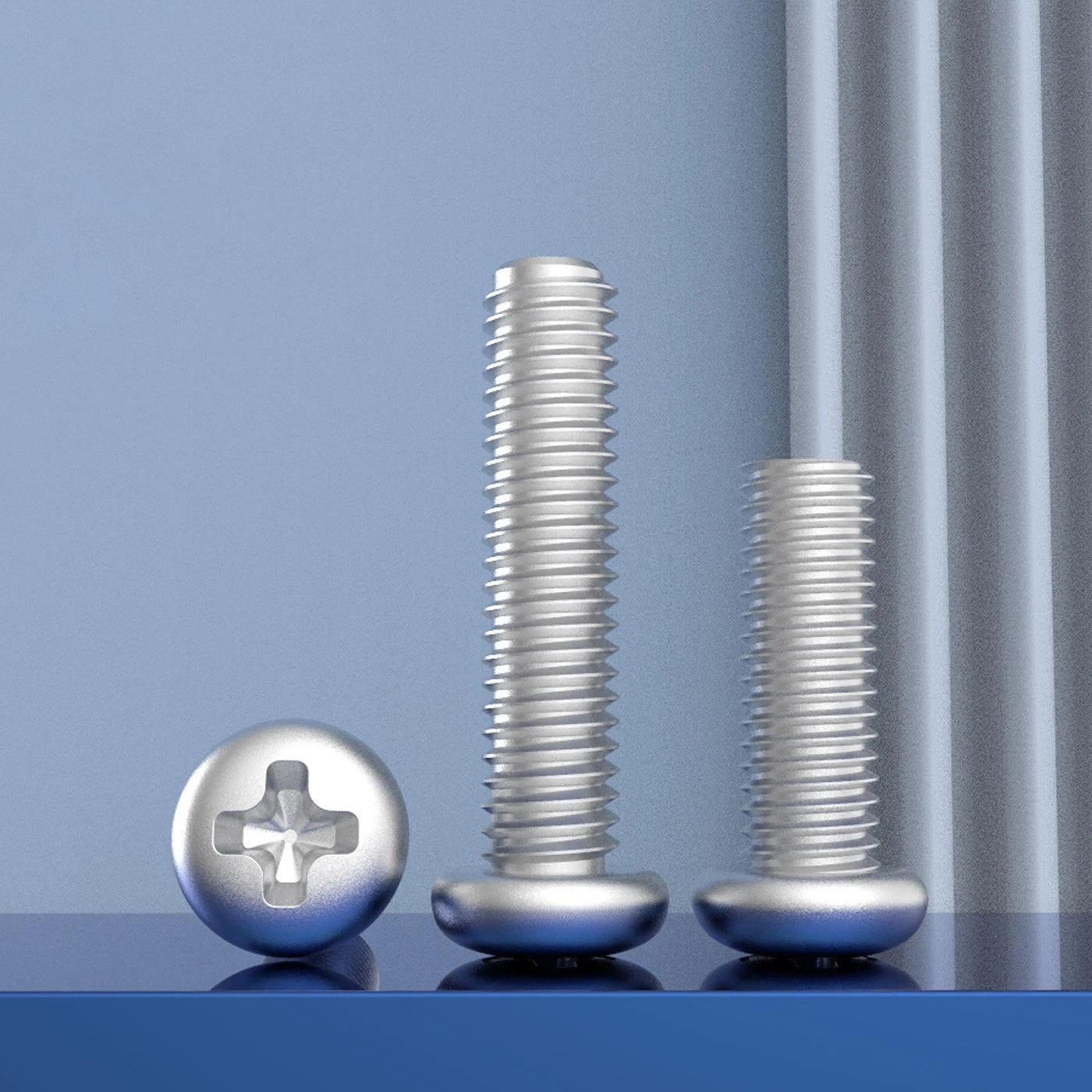 6063 Aluminium Phillips Pan Head Machine Screws DIN 7985 — M1.7 to M6 Metric