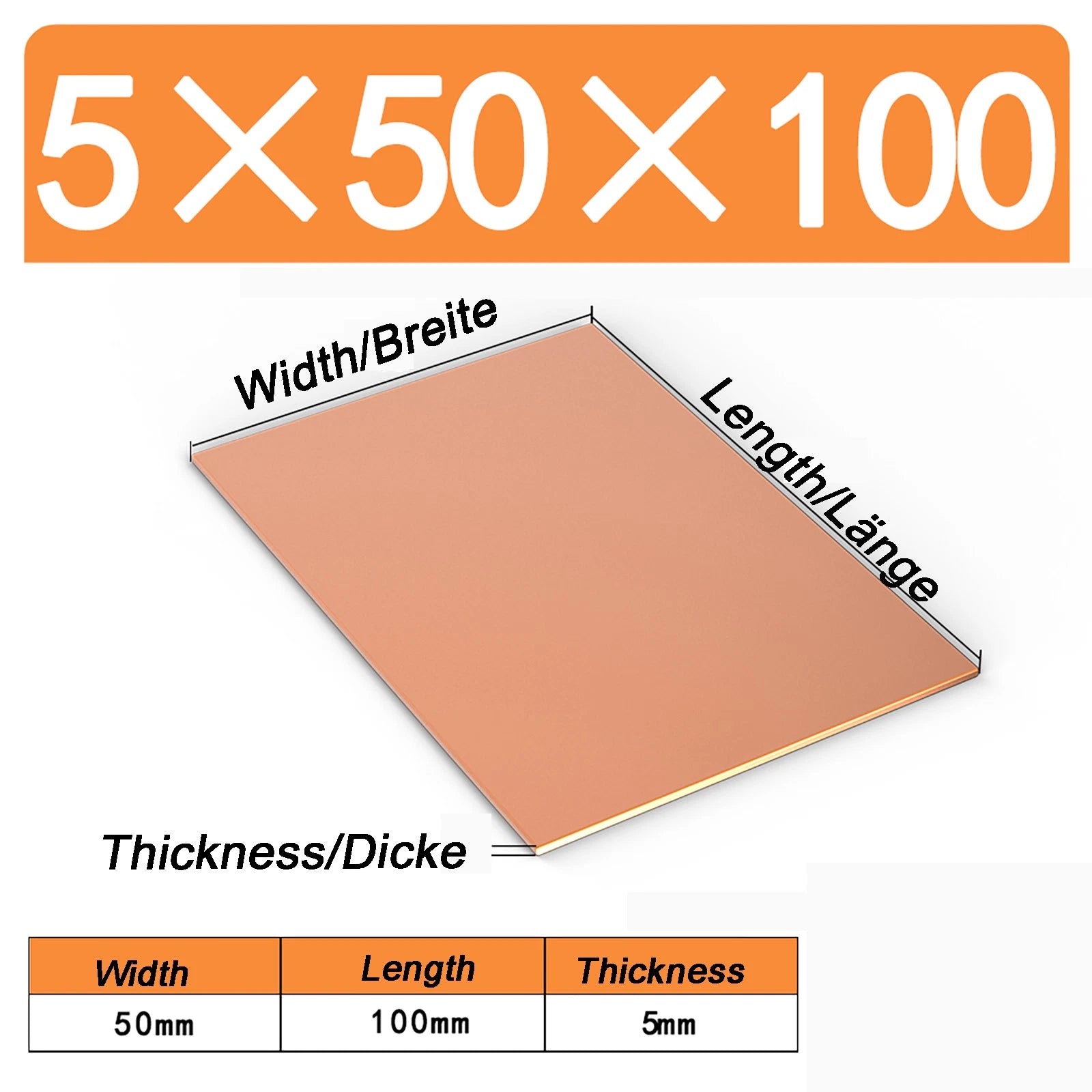 Natural Copper Sheet Metal guillotine cut - 0.3mm - 6.0mm - Multiple