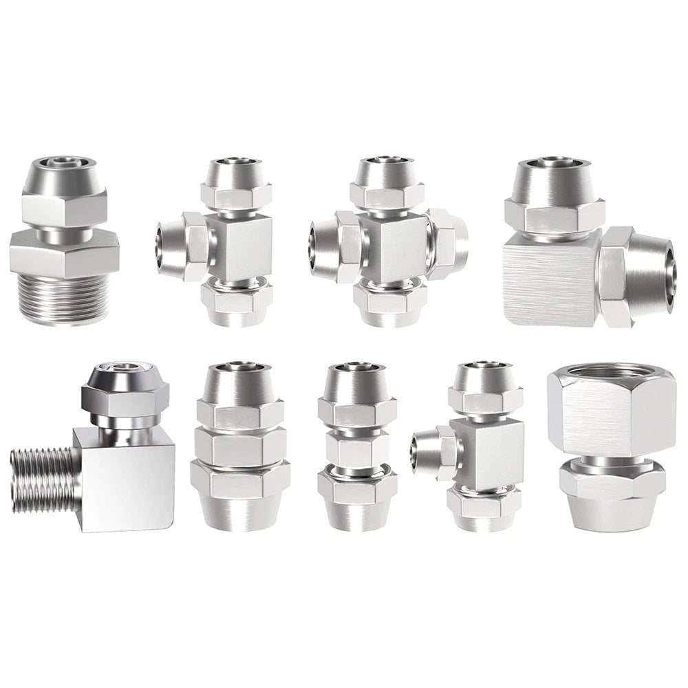 Pneumatic Push-to-Connect Fittings — Straight, Elbow, Tee, Cross & Threaded Types