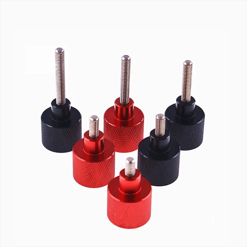1/4 - 20 Knurled Thumb Screws — Aluminum & Stainless Steel | Black & Red | 6–60mm - HomeDIYer