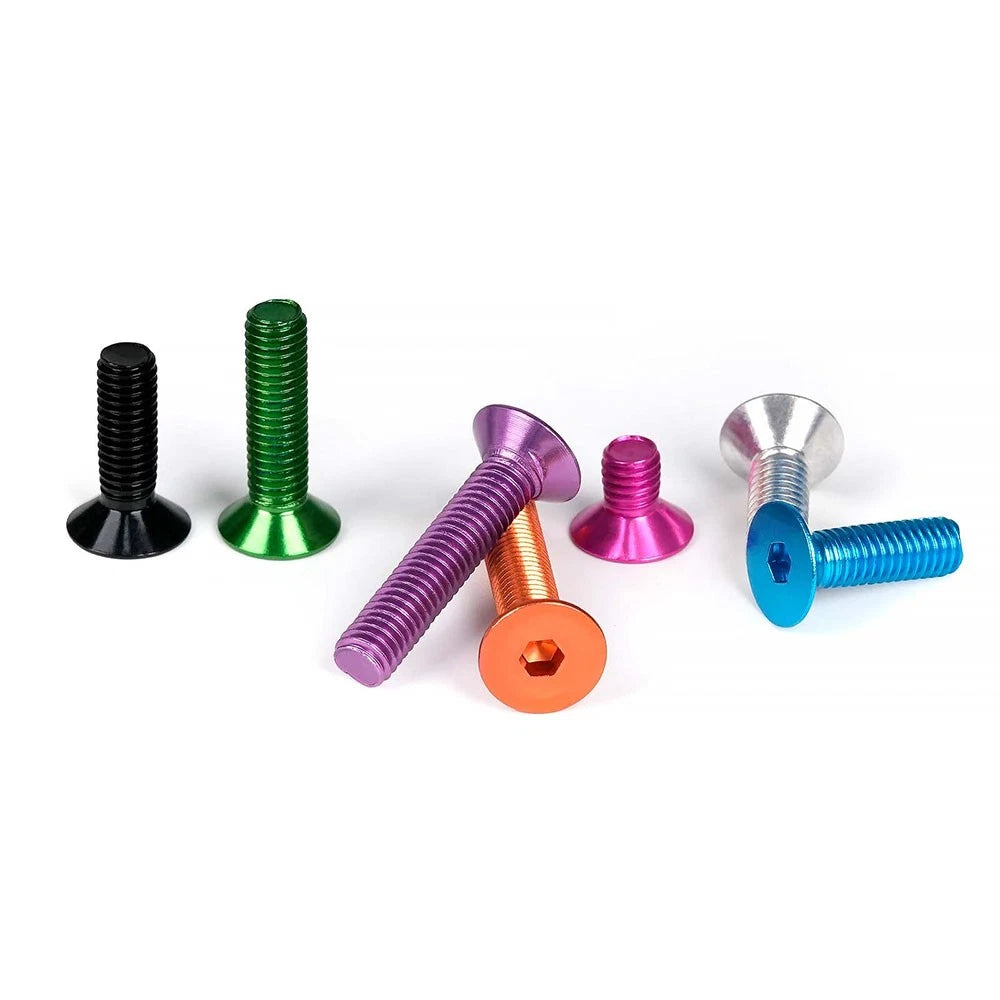 M3 Countersunk Hex Socket Aluminum Anodized Machine Screws — 10 Colors, 5–50 Pcs