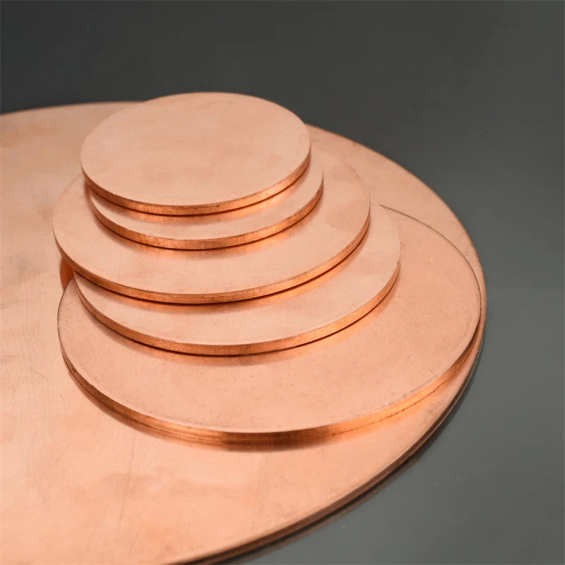 2pcs Pure Copper Metal Round Sheet Disc Plate Dia: 20/30/50/60/80mm Thk:0.5-3mm