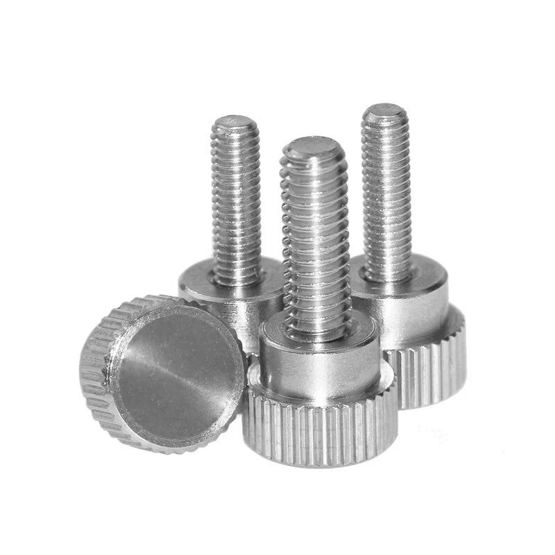 Knurled Thumb Screws Stainless Steel Hand Grip Knob Bolts M3 M4 Length 6 - 31mm