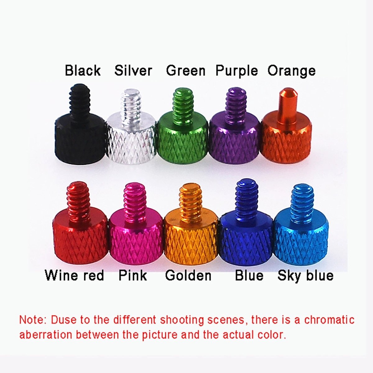 6 - 32 UNC Anodised Flat Head Knurled Thumb Screws — Aluminum, 10 Colors, Hand Grip Bolts - HomeDIYer