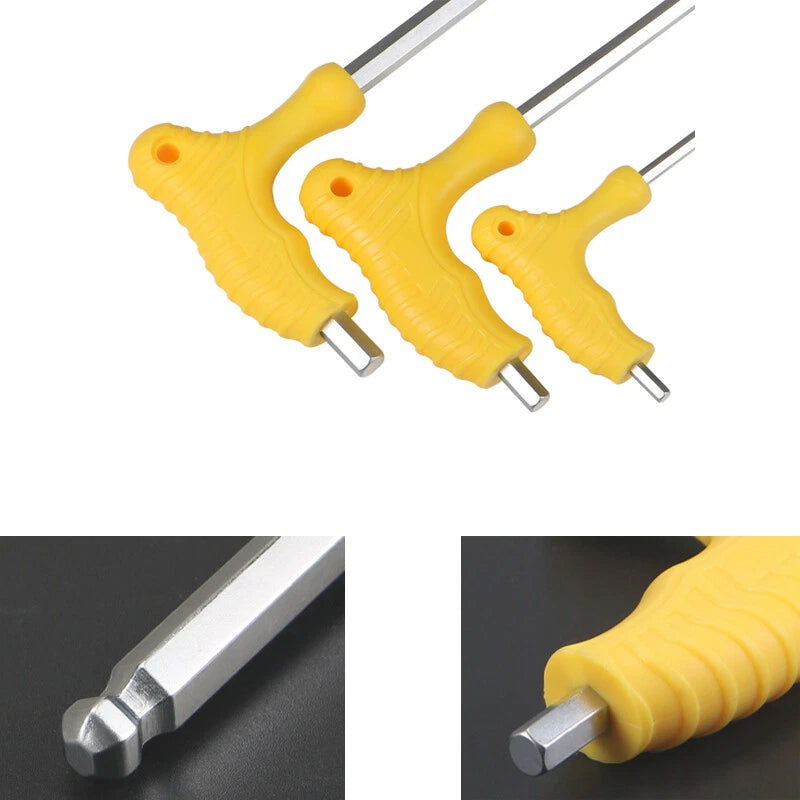 2mm-12mm T-Handle Allen Hex Wrench Key Ball End Hexagon Metric Allan Wrench CR-V