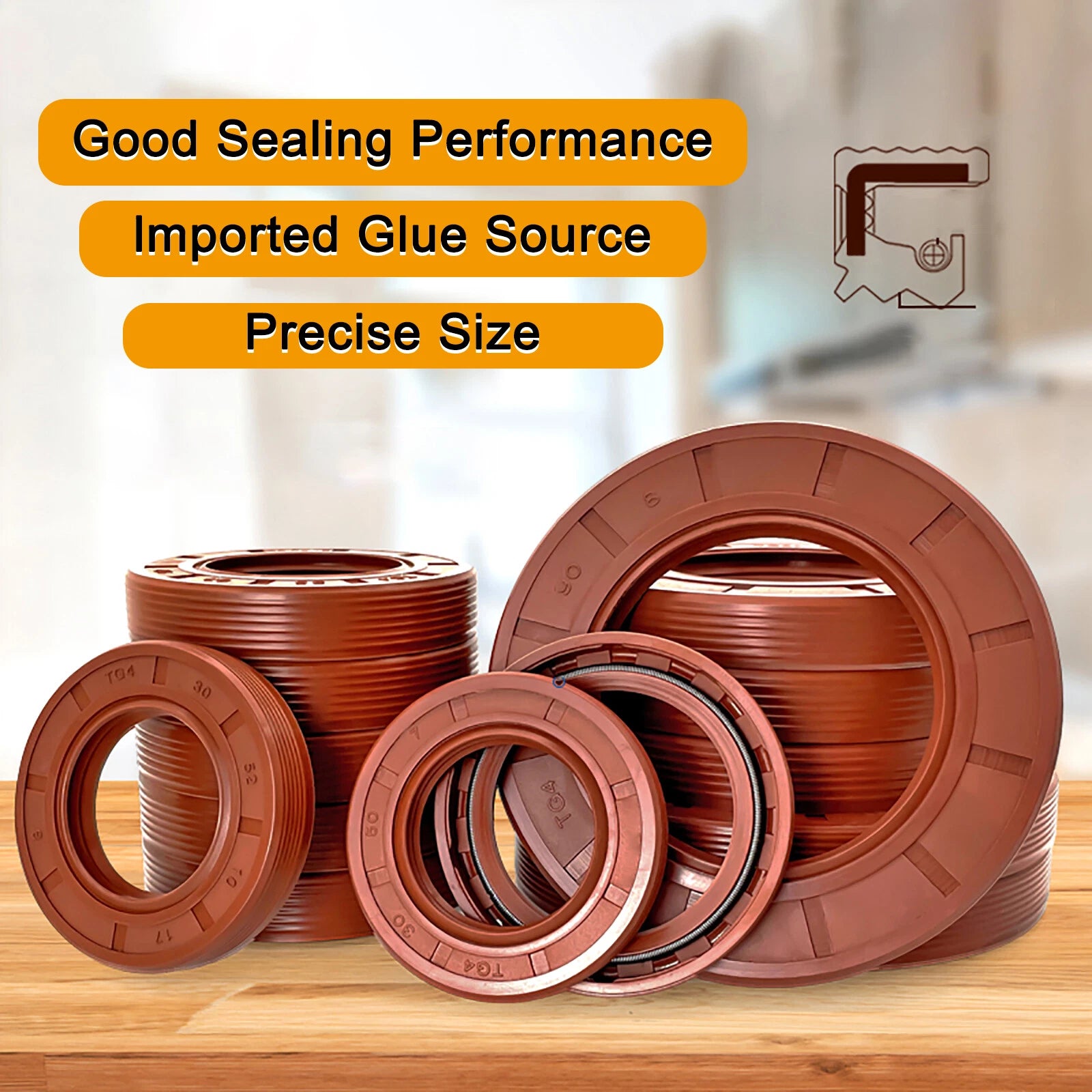 Metric TC Rotary Oil Shaft Seal FKM Fluorine Double Lip Seal 16mm - 21mm Shaft