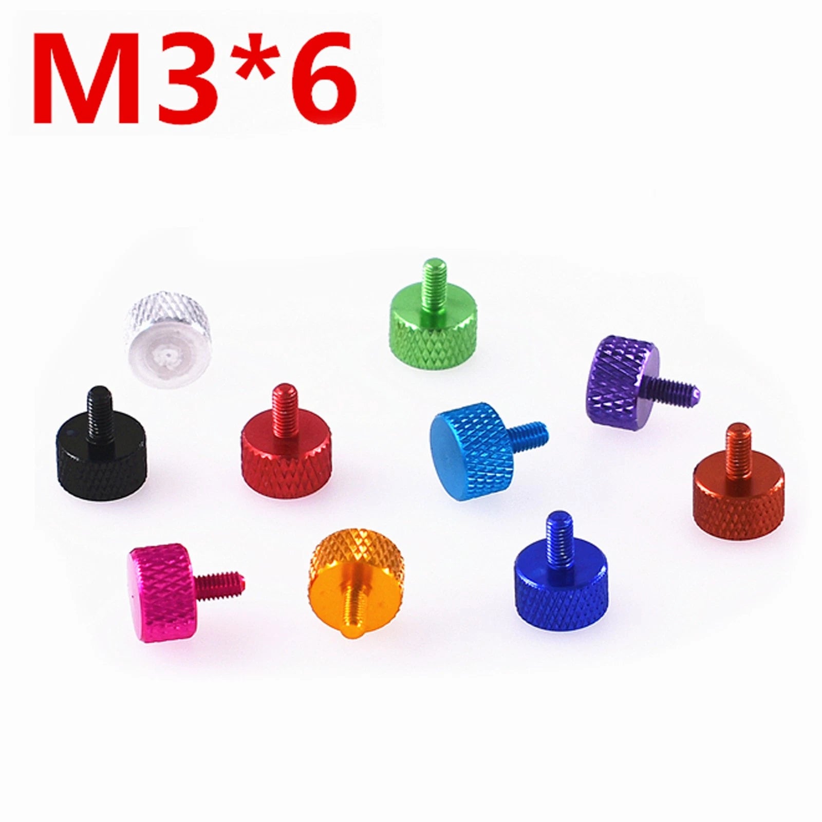 M3 Knurled Thumb Screws – Aluminum Alloy, Anodized Colors, M3×5mm to M3×50mm