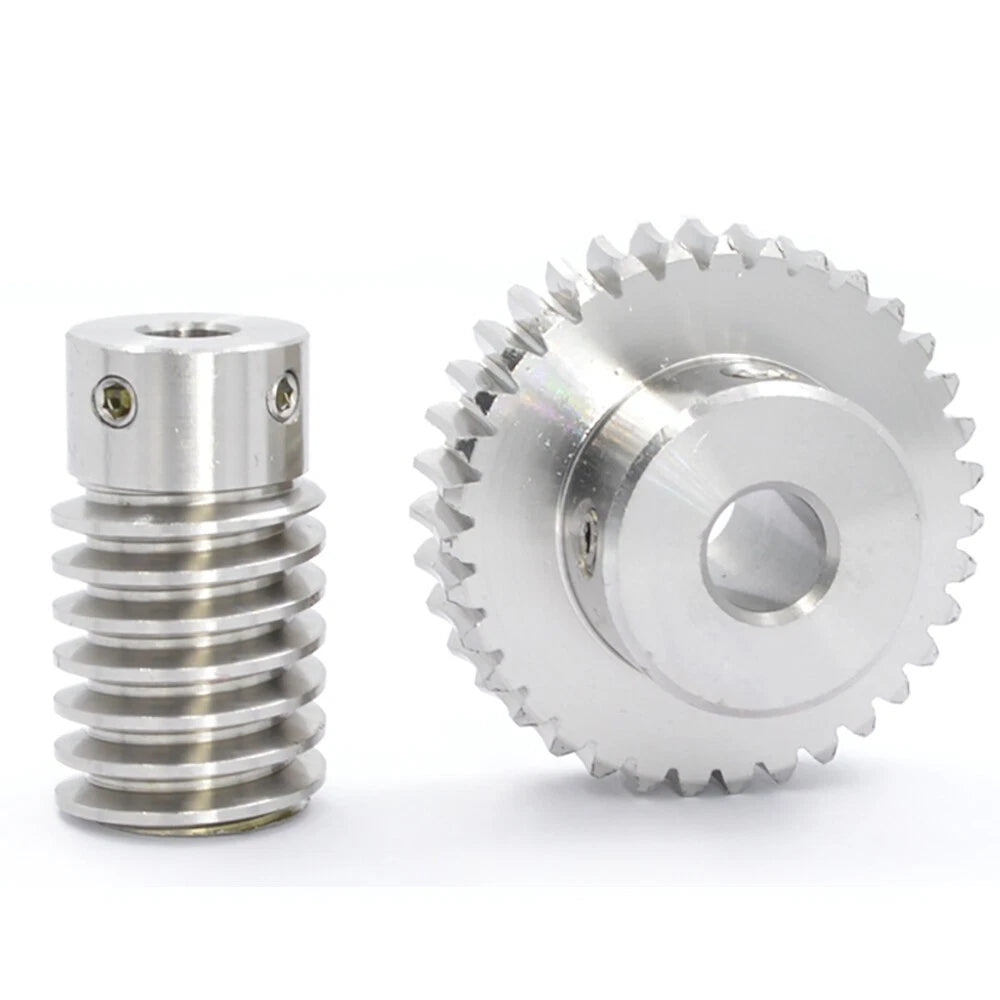 Stainless Steel A2 Module 1 Worm Shaft Worm Gear Wheel 15 to 60 Tooth Precision