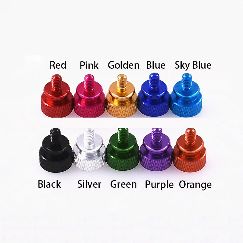 Color Aluminum Alloy Flared-Collar Knurled-Head Thumb Screws M6 Metric 14-50mm