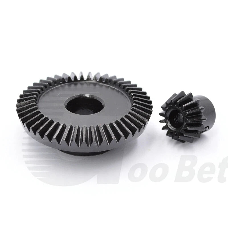 Module 1 1.5 2 Bevel Gear C45 Steel Gear Ratio 1:3 15-45 Tooth Hardened Black