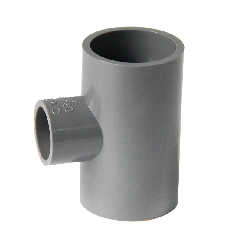 PVC Reducing Tee Pipe & Fittings Solvent Weld Pressure Adapter Connector Grey