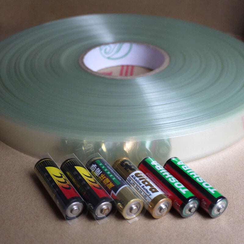 20mm PVC Heat Shrink Tubing for Battery Packs — Transparent, Black & Blue