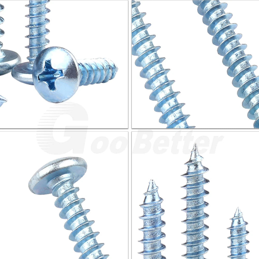 M3 M4 M5 M6 Pan Head Self Tapping Screws – Zinc Plated Carbon Steel