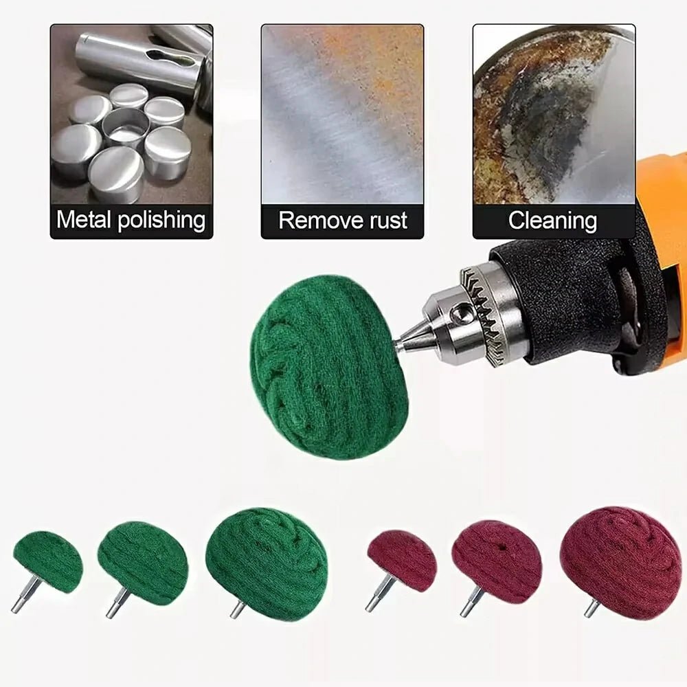 1/4" Hex Shank Flap Sanding Wheel Nylon Fiber Abrasive Scouring Buffing Polishing Wheel Green 120 Red 240 50mm/75mm/100mm - HomeDIYer