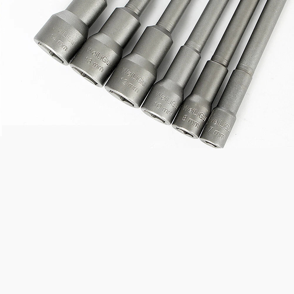 Hex With or Non-Magnetic Nut Driver 1/4 Socket Wrench Impact Drill Bit 300/350mm